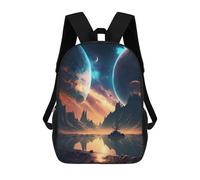 sinyumoney 3D Printed Galactic Space Exploration School Backpack for Kids Children's 17inch Backpacks Boy Girl Book Bags Kids School Bag
