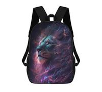 sinyumoney 3D Printed Galaxy Lion Animal Children Backpacks Kids Cute School Backpack Outdoor Casual Daypack for Boys Middle School Students 17inch