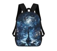 sinyumoney 3D Printed Galaxy Universe Chess Children Backpacks Kids Cute School Backpack Outdoor Casual Daypack for Boys Middle School Students 17inch