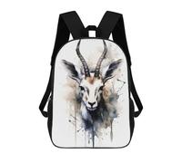 sinyumoney 3D Printed Gazelle Beauty Black Ink Children's 17inch School Backpack for Kids High Capacity Travel Rucksacks Fashion Book Bags Kids School Bag