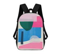 sinyumoney 3D Printed Geometric Collage 18 School Book Bags Fashion Kids Large Capacity Backpack Children School Bag Travel Rucksacks 17inch