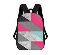 sinyumoney 3D Printed Geometric Collage C School Book Bags Fashion Kids Large Capacity Backpack Children School Bag Travel Rucksacks 17inch