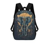 sinyumoney 3D Printed Geometric Elephant Children Backpacks Kids Cute School Backpack Outdoor Casual Daypack for Boys Middle School Students 17inch