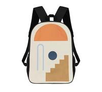 sinyumoney 3D Printed Geometric Shapes 14 School Bags Kids Backpacks Casual Fashion Backpacks Book Bags for Boys Elementary And Middle School Students 17inch