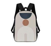 sinyumoney 3D Printed Geometric Shapes 9 Children Backpacks Kids Cute School Backpack Outdoor Casual Daypack for Boys Middle School Students 17inch