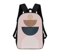 sinyumoney 3D Printed Geometry And Minimalist 8 School Bags Kids Backpacks Casual Fashion Backpacks Book Bags for Boys Elementary And Middle School Students 17inch
