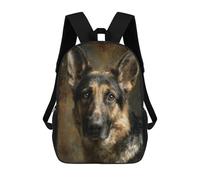 sinyumoney 3D Printed German Shepherd Dog Portrait-2 School Backpack for Kids Children's 17inch Backpacks Boy Girl Book Bags Kids School Bag