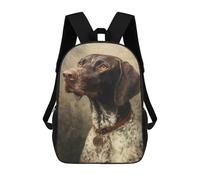sinyumoney 3D Printed German Shorthaired Pointer Painting School Bag Boys Girls Children's 17inch Backpack School Backpack Casual Fashion Backpack for in School Or Travel