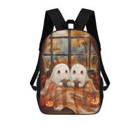 sinyumoney 3D Printed Ghost Couple Cozy Autumn Children's 17inch School Backpack for Kids High Capacity Travel Rucksacks Fashion Book Bags Kids School Bag
