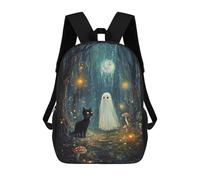 sinyumoney 3D Printed Ghostly Forest Encounter School Backpack Book 17inch Bags Fashion Backpacks Large Capacity Backpack Children Travel Rucksacks
