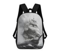 sinyumoney 3D Printed Ghostly Ship School Backpack for Kids Children's 17inch Backpacks Boy Girl Book Bags Kids School Bag