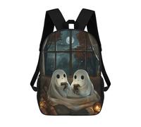 sinyumoney 3D Printed Ghosts Cozy Halloween Night School Backpack Book 17inch Bags Fashion Backpacks Large Capacity Backpack Children Travel Rucksacks