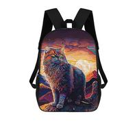 sinyumoney 3D Printed Giant Persian Cat Children Backpacks Kids Cute School Backpack Outdoor Casual Daypack for Boys Middle School Students 17inch