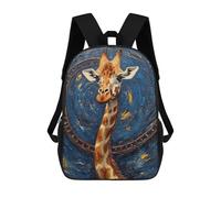 sinyumoney 3D Printed Giraffe Art Print Poster-1 School Backpack With Big Pockets for Kids Children's Backpacks Boy Girl Book Bags Kids School Bag 17inch