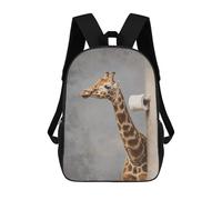 sinyumoney 3D Printed Giraffe in Bathroom Painting School Backpack Book 17inch Bags Fashion Backpacks Large Capacity Backpack Children Travel Rucksacks