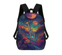 sinyumoney 3D Printed Giraffe in Fantasy Forest Children School Backpack Fashion Rucksack Casual Travel 17inch Backpacks Large Capacity Daypack for Boys Girls