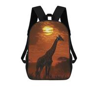 sinyumoney 3D Printed Giraffe Sunset Silhouette School Book Bags Fashion Kids Large Capacity Backpack Children School Bag Travel Rucksacks 17inch