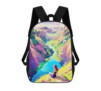 sinyumoney 3D Printed Girl in A Dreamy Valley School Backpack With Big Pockets for Kids, Children's Backpacks Book Bags Kids School Bag 17inch
