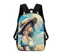 sinyumoney 3D Printed Girl in The Wheat Field School Backpack With Big Pockets for Kids Children's Backpacks Boy Girl Book Bags Kids School Bag 17inch