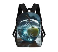 sinyumoney 3D Printed Glass Apple Ocean Children Backpacks Kids Cute School Backpack Outdoor Casual Daypack for Boys Middle School Students 17inch