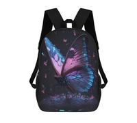sinyumoney 3D Printed Glowing Butterfly Artwork-3 School Book Bags Fashion Kids Large Capacity Backpack Children School Bag Travel Rucksacks 17inch