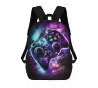 sinyumoney 3D Printed Glowing Cosmic Game Controller-2 School Backpack With Big Pockets for Kids Children's Backpacks Boy Girl Book Bags Kids School Bag 17inch