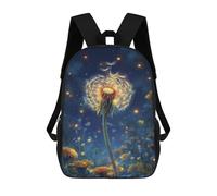 sinyumoney 3D Printed Glowing Dandelion Night Scene-1 School Backpack Book 17inch Bags Fashion Backpacks Large Capacity Backpack Children Travel Rucksacks