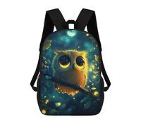 sinyumoney 3D Printed Glowing Forest Owl School Backpack With Big Pockets for Kids, Children's Backpacks Book Bags Kids School Bag 17inch