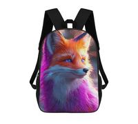 sinyumoney 3D Printed Glowing Fox Portrait-1 School Bag Boys Girls Children's 17inch Backpack School Backpack Casual Fashion Backpack for in School Or Travel