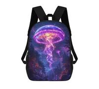 sinyumoney 3D Printed Glowing Jellyfish Forest Children School Backpack Fashion Rucksack Casual Travel 17inch Backpacks Large Capacity Daypack for Boys Girls