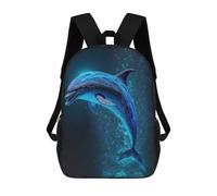 sinyumoney 3D Printed Glowing Oceanic Journey Children Backpacks Kids Cute School Backpack Outdoor Casual Daypack for Boys Middle School Students 17inch