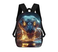 sinyumoney 3D Printed Glowing Serpent Portrait School Book Bags Fashion Kids Large Capacity Backpack Children School Bag Travel Rucksacks 17inch
