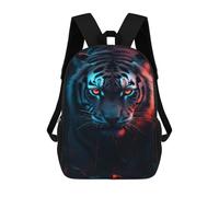 sinyumoney 3D Printed Glowing Tiger Eyes Art Print Children School Backpack Fashion Rucksack Casual Travel 17inch Backpacks Large Capacity Daypack for Boys Girls