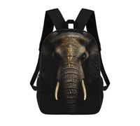 sinyumoney 3D Printed Gold Dark Elephant Children Backpacks Kids Cute School Backpack Outdoor Casual Daypack for Boys Middle School Students 17inch