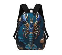 sinyumoney 3D Printed Gold Lobster Kintsugi Art School Backpack for Kids Children's 17inch Backpacks Boy Girl Book Bags Kids School Bag