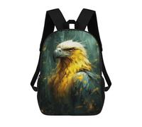 sinyumoney 3D Printed Golden Eagle Art Print-1 Children's 17inch School Backpack for Kids High Capacity Travel Rucksacks Fashion Book Bags Kids School Bag