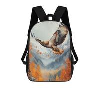 sinyumoney 3D Printed Golden Eagle Soaring School Bags Kids Backpacks Casual Fashion Backpacks Book Bags for Boys Elementary And Middle School Students 17inch