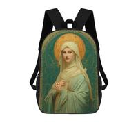 sinyumoney 3D Printed Golden Halo Portrait Artwork School Backpack With Big Pockets for Kids Children's Backpacks Boy Girl Book Bags Kids School Bag 17inch