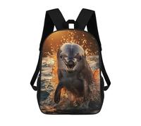 sinyumoney 3D Printed Golden Hour Dolphin School Book Bags Fashion Kids Large Capacity Backpack Children School Bag Travel Rucksacks 17inch