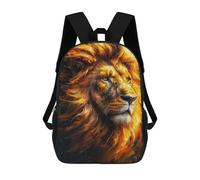 sinyumoney 3D Printed Golden Lion Majesty -5 Children's School Backpack for Kids High Capacity Travel Rucksacks Fashion Book Bags Kids School Bag Back Pack 17inch