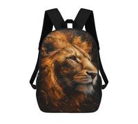 sinyumoney 3D Printed Golden Lion Majesty -6 Children's 17inch School Backpack for Kids High Capacity Travel Rucksacks Fashion Book Bags Kids School Bag