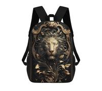 sinyumoney 3D Printed Golden Lion Portrait-1 School Backpack With Big Pockets for Kids, Children's Backpacks Book Bags Kids School Bag 17inch