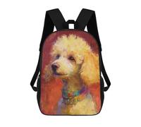 sinyumoney 3D Printed Golden Poodle Painting Artwork School Backpack Book 17inch Bags Fashion Backpacks Large Capacity Backpack Children Travel Rucksacks