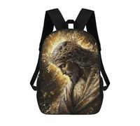 sinyumoney 3D Printed Golden Religious Iconography-2 Children School Backpack Fashion Rucksack Casual Travel 17inch Backpacks Large Capacity Daypack for Boys Girls