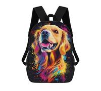 sinyumoney 3D Printed Golden Retriever Splash Art School Backpack for Kids Children's 17inch Backpacks Boy Girl Book Bags Kids School Bag