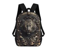 sinyumoney 3D Printed Golden Tiger Portrait-5 School Backpack With Big Pockets for Kids, Children's Backpacks Book Bags Kids School Bag 17inch