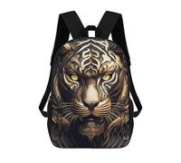 sinyumoney 3D Printed Golden Tiger Portrait-8 School Backpack With Big Pockets for Kids Children's Backpacks Boy Girl Book Bags Kids School Bag 17inch