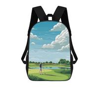 sinyumoney 3D Printed Golf Player Golf Children Backpacks Kids Cute School Backpack Outdoor Casual Daypack for Boys Middle School Students 17inch