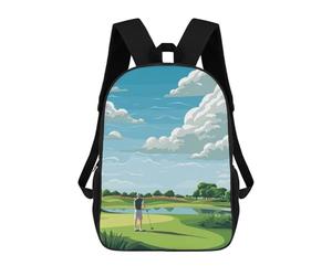 sinyumoney 3D Printed Golf Player Golf Children Backpacks Kids Cute School Backpack Outdoor Casual Daypack for Boys Middle School Students 17inch