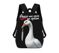 sinyumoney 3D Printed Goose with Knife 2 School Bag Boys Girls Children's 17inch Backpack School Backpack Casual Fashion Backpack for in School Or Travel